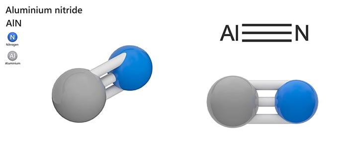 Figura 1: Nitreto de alumínio (fórmula AlN) é frequentemente empregado em optoeletrônica para itens como LEDs ultravioleta (UV). (Fonte: Orange Deer studio / Shutterstock.com)
Figura 1: Nitreto de alumínio (fórmula AlN) é frequentemente empregado em optoeletrônica para itens como LEDs ultravioleta (UV). (Fonte: Orange Deer studio / Shutterstock.com)