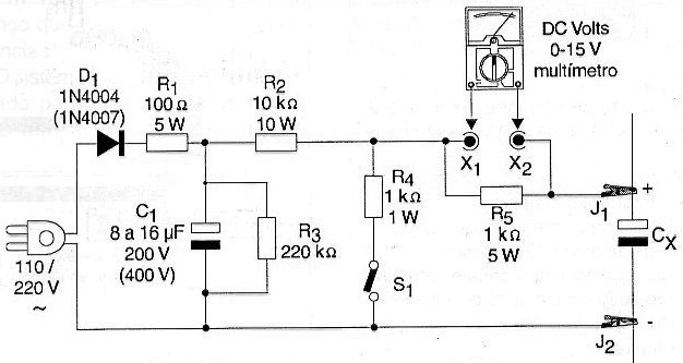 Diagrama do restaurador de eletrolíticos.

