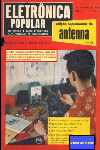 Figura 1 – Eletrônica Popular de maior de 1956, a primeira da série em português que já existia há mais tempo na versão em inglês.
Figura 1 – Eletrônica Popular de maior de 1956, a primeira da série em português que já existia há mais tempo na versão em inglês.