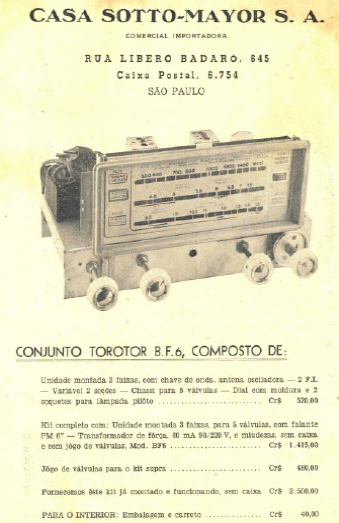 Figura 2 – Rádio em kit da casa Sotto-Mayor
Figura 2 – Rádio em kit da casa Sotto-Mayor