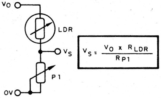 Figura 6 – Divisor de tensão com o LDR e o Potenciômetro
Figura 6 – Divisor de tensão com o LDR e o Potenciômetro