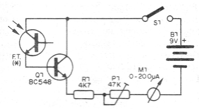    Figura 11 – Fotômetro com foto-transistor e indicador
