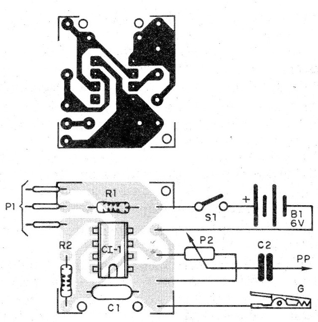 Figura 10 – Placa de circuito impresso para o injetor
Figura 10 – Placa de circuito impresso para o injetor