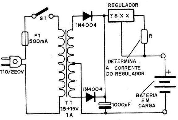 Carregador com corrente constante.
