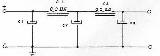 Figura 9 - Capacitor de filtragem acrescido de dois choques.
