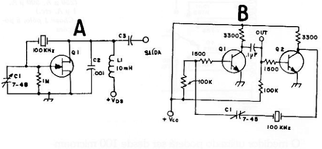 Figuras 9 A e B -Dois circuitos com utilização de transistores.
Figuras 9 A e B -Dois circuitos com utilização de transistores.
