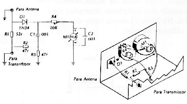 Figura 10 - Circuito de indicador de ondas estacionárias.
Figura 10 - Circuito de indicador de ondas estacionárias.