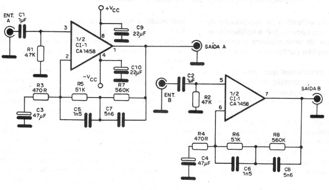 Figura 2 – Diagrama do pré-amplificador
Figura 2 – Diagrama do pré-amplificador