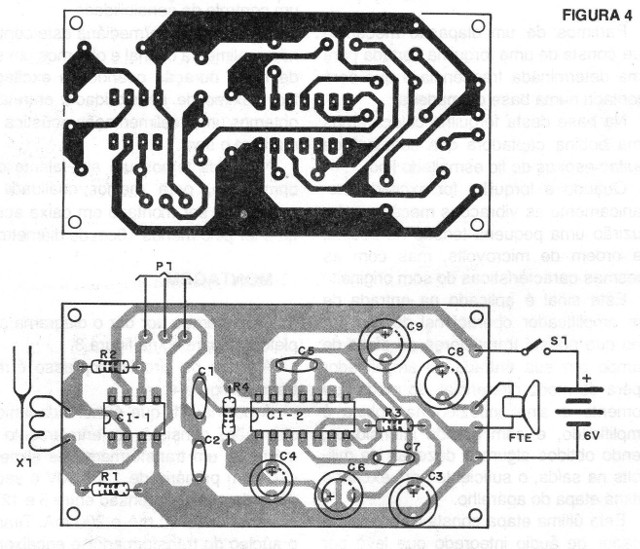 Figura 4 – Placa de circuito impresso para a montagem
Figura 4 – Placa de circuito impresso para a montagem