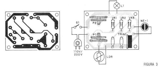 Figura 3 – Placa de circuito impresso para a montagem
Figura 3 – Placa de circuito impresso para a montagem