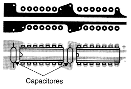 Uso de capacitores de desacolpamento.
Uso de capacitores de desacolpamento.