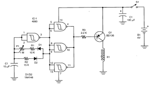 Figura 8 - Circuito usando o 4093 IC.
Figura 8 - Circuito usando o 4093 IC.