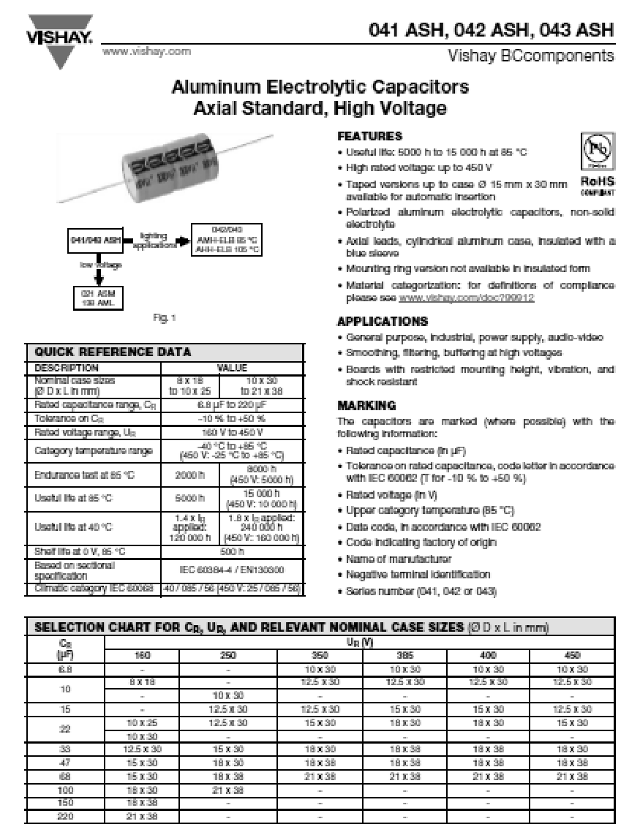 Figura 7 – Datasheet de eletrolíticos NHG-A da Panasonic.
