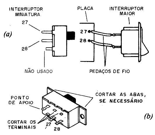 Ligação do interruptor.
