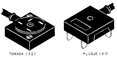 Fig. 6 Tomada e plugue telefônico usados no projeto.
Fig. 6 Tomada e plugue telefônico usados no projeto.