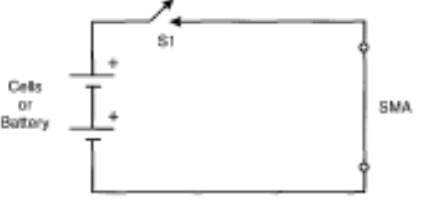 Figura 3 - Alimentando um SMA a partir de células e baterias.
Figura 3 - Alimentando um SMA a partir de células e baterias.