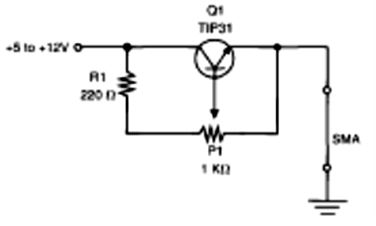 Figura 11 - Uma fonte de tensão linear (potenciômetro eletrônico) usada para acionar um SMA.
Figura 11 - Uma fonte de tensão linear (potenciômetro eletrônico) usada para acionar um SMA.