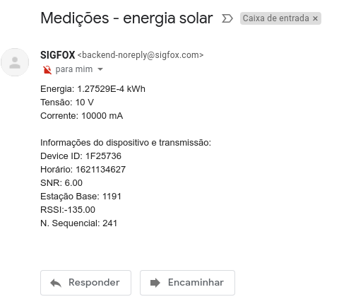 Figura 8 - e-mail gerado com callback de e-mails
Figura 8 - e-mail gerado com callback de e-mails