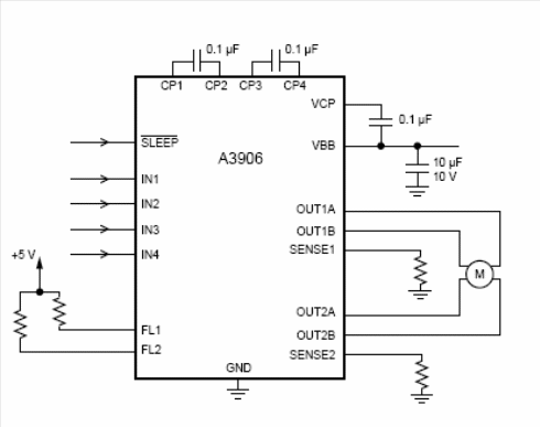 Legenda: Configuração para um motor de passo bipolar comum.
Legenda: Configuração para um motor de passo bipolar comum.