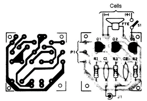 Figura 2-  Placa de circuito impresso para o Projeto 33.
