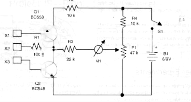 Figura 8 - Um detector de mentira de três eletrodos
