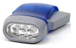 Figura 14 – Uma lanterna com dínamo manual em que pressionando-se o gatilho gera-se energia para um LED.
Figura 14 – Uma lanterna com dínamo manual em que pressionando-se o gatilho gera-se energia para um LED.