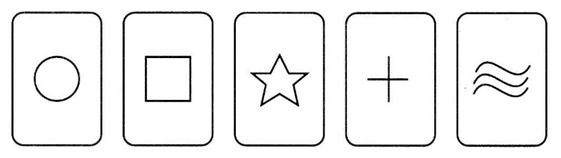 Figura 1- cartas Zener para experimentos ESP.
Figura 1- cartas Zener para experimentos ESP.