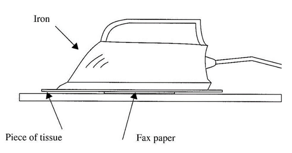 Figura 6 - Revelando a imagem do papel de fax.
