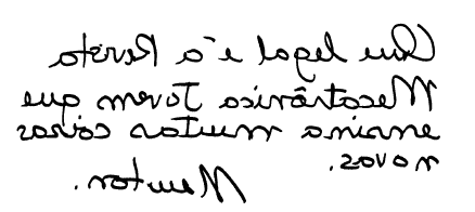 Figura 2 – Texto secreto meu escrito ao contrário
Figura 2 – Texto secreto meu escrito ao contrário
