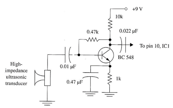 Figura 3 - Pré-amplificador transdutor para tweeter de baixa impedância usado como sensor.
 Figura 3 - Pré-amplificador transdutor para tweeter de baixa impedância usado como sensor.