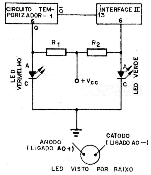Fig. 9 - Circuito de visualização de funcionamento.
