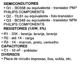 Lista de material: