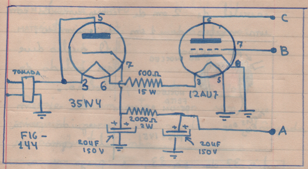 O diagrama do sistema experimental valvulado que criei nos anos 60. O diagrama do sistema experimental valvulado que criei nos anos 60.