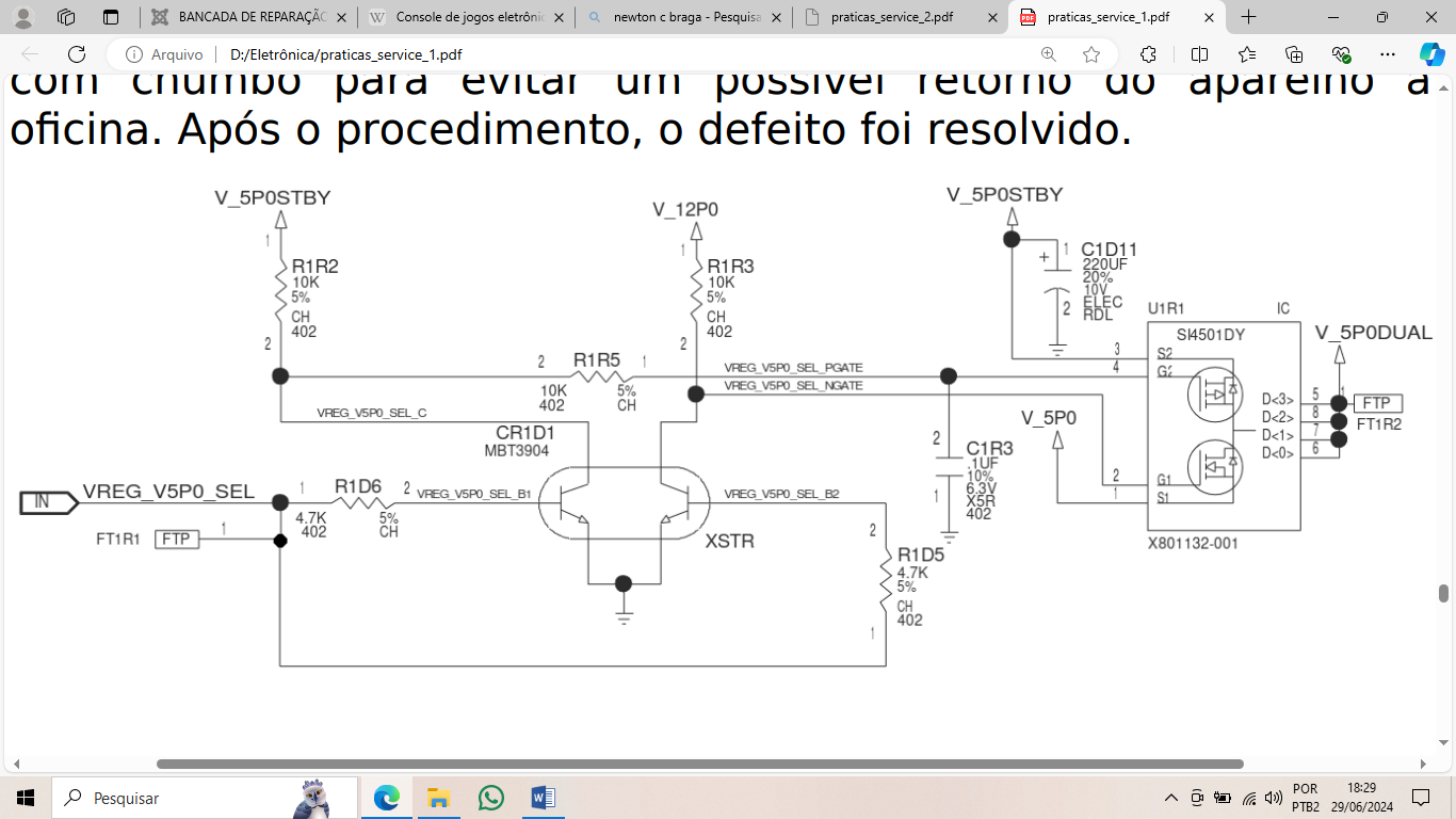 Figura 3: solda fria nos terminais do transistor CR1D1.
Figura 3: solda fria nos terminais do transistor CR1D1.