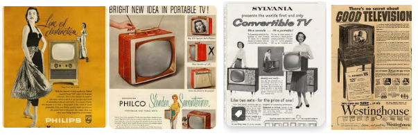 Figura 9 – Marcas famosas de TV do passado e seus anúncios
