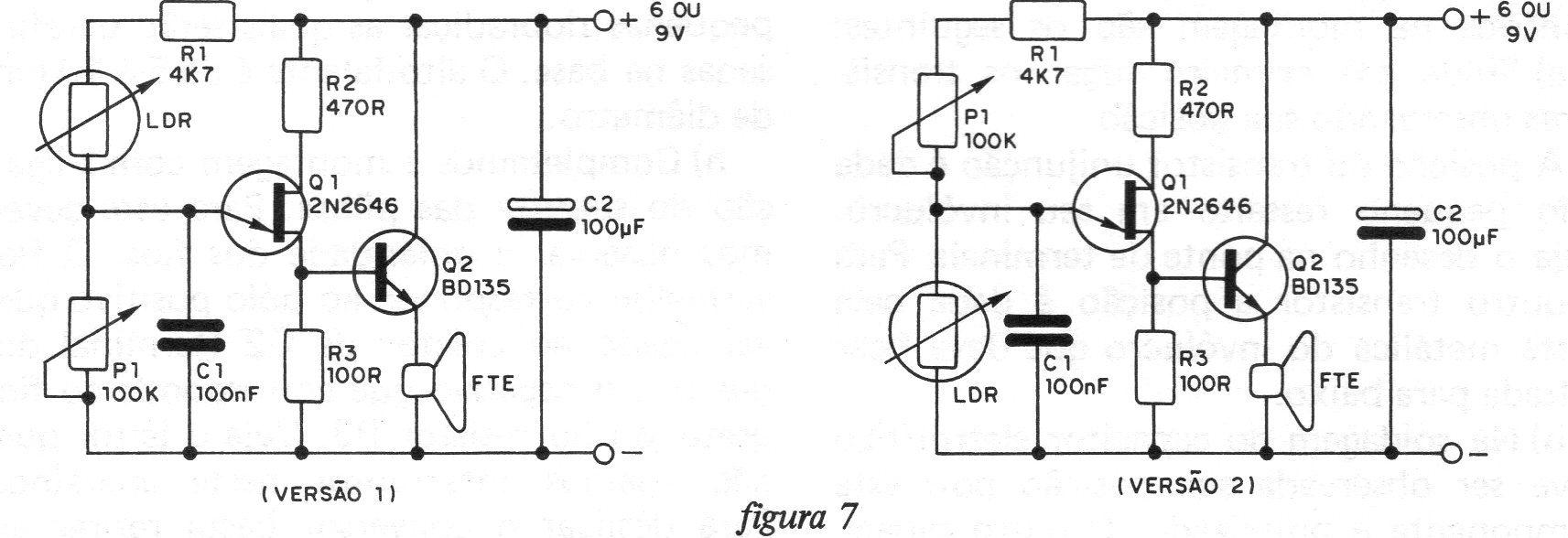 Figura 7 – Circuitos para as duas versões Figura 7 – Circuitos para as duas versões