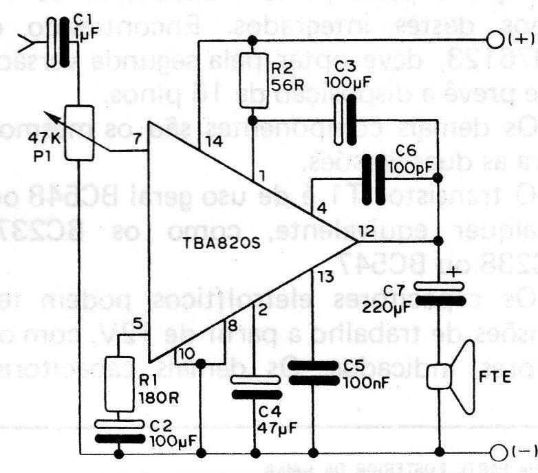 Figura 3 – Sugestão de amplificador Figura 3 – Sugestão de amplificador