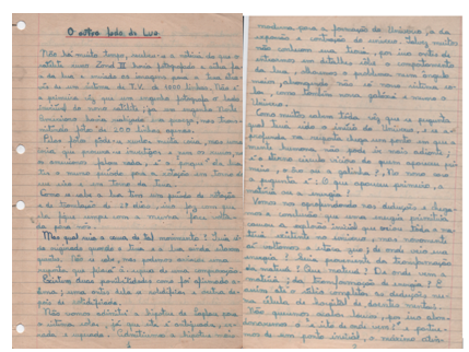 Duas primeiras páginas do manuscrito original de 1965