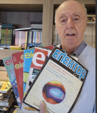 Figura 1 – Alguns exemplares de minhas revistas Elektor em diversos idiomas, além da original em alemão (português, grego, francês, etc)
Figura 1 – Alguns exemplares de minhas revistas Elektor em diversos idiomas, além da original em alemão (português, grego, francês, etc)