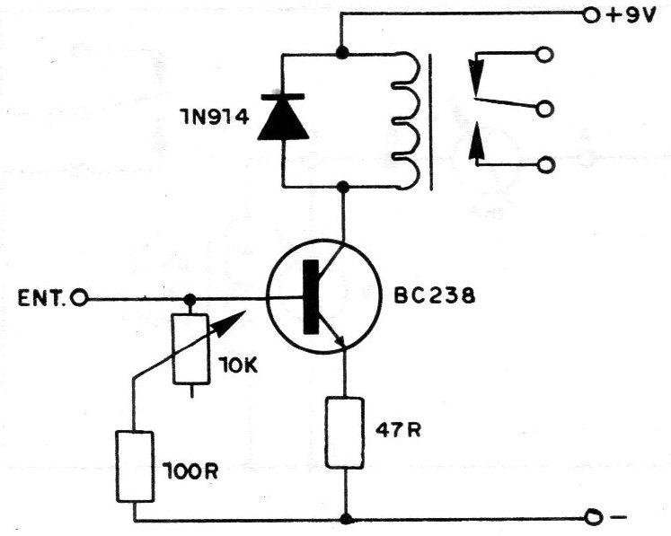 Figura 8 – Exemplo de amplificador para relé Figura 8 – Exemplo de amplificador para relé