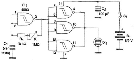 Circuito para teste de capacitor experimental. Circuito para teste de capacitor experimental.