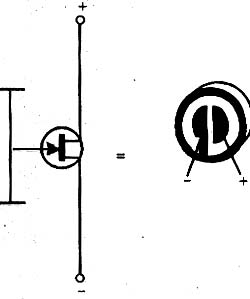 Microfone de eletreto de dois terminais. 