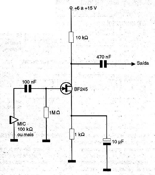 Um pré para MIC de alta-impedância. Um pré para MIC de alta-impedância.