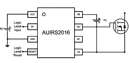 Figura 4 - Driver de MOSFET para uso automotivo da International Rectifier. Figura 4 - Driver de MOSFET para uso automotivo da International Rectifier.