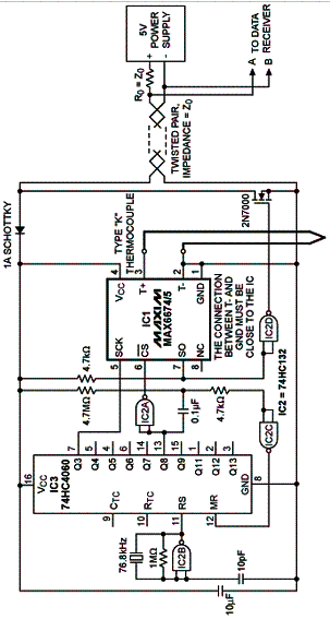 Figura 8 - Circuito que digitaliza os sinais de um sensor próximo dele. Figura 8 - Circuito que digitaliza os sinais de um sensor próximo dele.