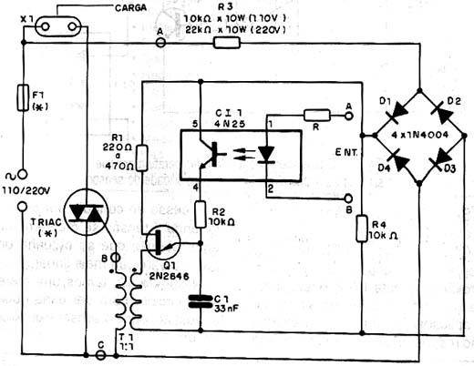  Diagrama completo do aparelho. O setor de excitação do LED vai depender da aplicação. 