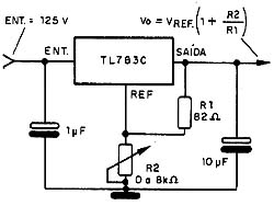 Uso típico do TL783C
Uso típico do TL783C
