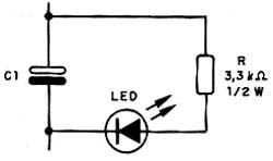 Ligação do LED indicador.
Ligação do LED indicador.