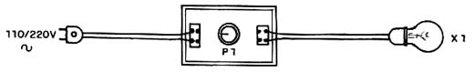 Modo de usar o dimmer com uma lâmpada comum.
Modo de usar o dimmer com uma lâmpada comum.