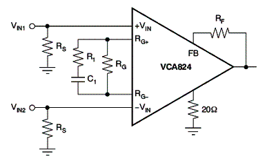 Figura 6 - A rede formada por R1, C1 determina a resposta de freqüência do circuito que, juntamente com Rg determinam a faixa de ganhos do amplificador.
Figura 6 - A rede formada por R1, C1 determina a resposta de freqüência do circuito que, juntamente com Rg determinam a faixa de ganhos do amplificador.